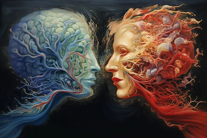 This shows two abstract heads.