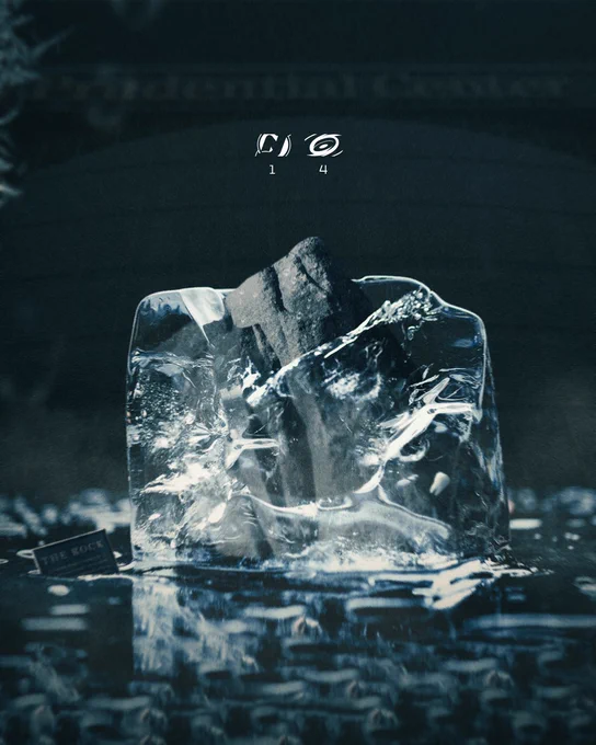 Graphic of The Rock frozen 