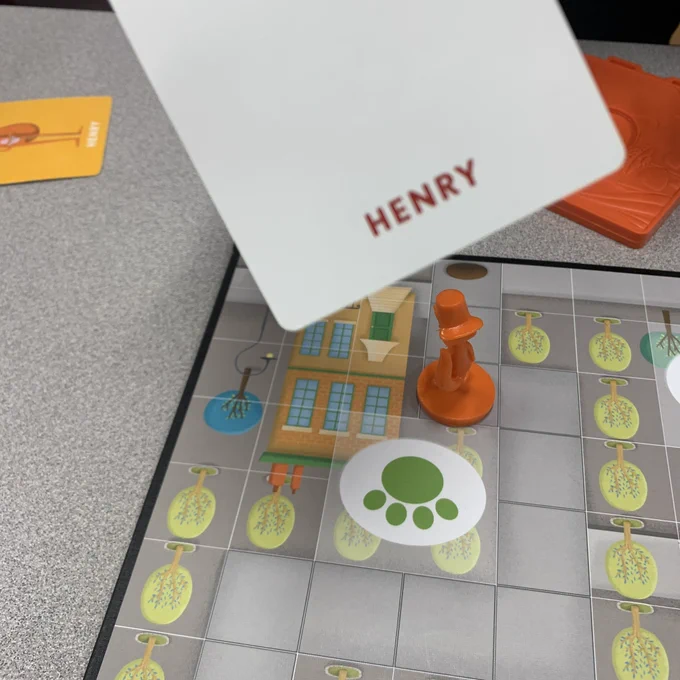 Henry is the thief in Outfoxed and he was only two spaces away from escaping off the board.
