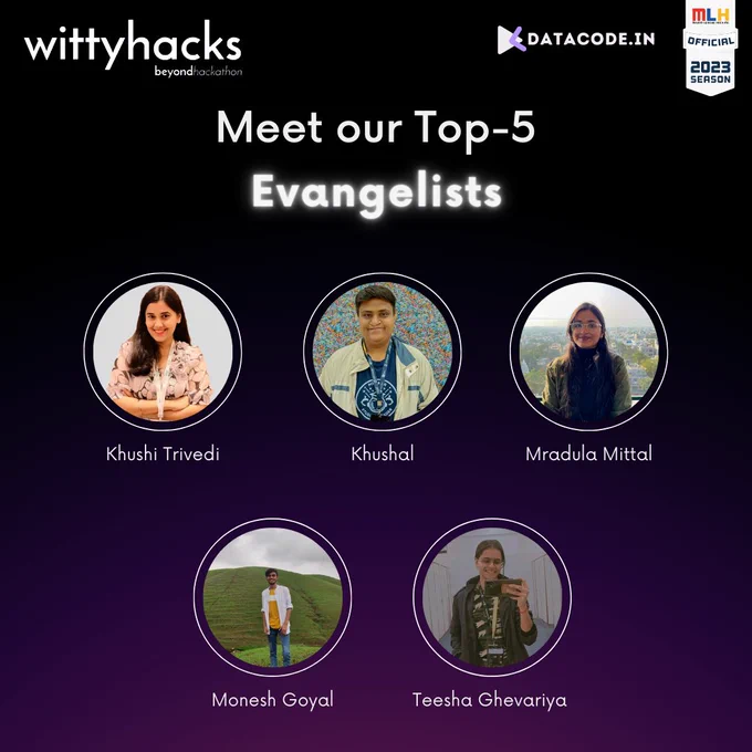 Introducing our top 5 Wittyhacks 3.0 evangelists!