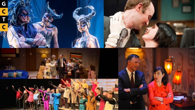 [Image Description: A collage of five photos from previous Lawyer Plays at G C T C with the G C T C logo in the top left corner.]