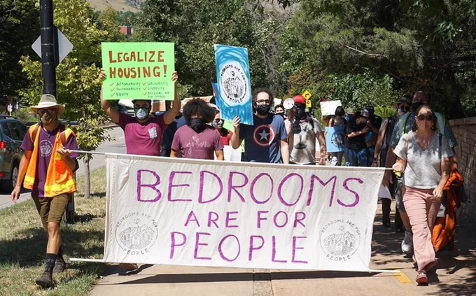Bedrooms Are For People march in Boulder, September 2020