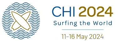 logo for CHI2024, with banner saying Surfing the World, and conference dates: 11-16th May 2024
