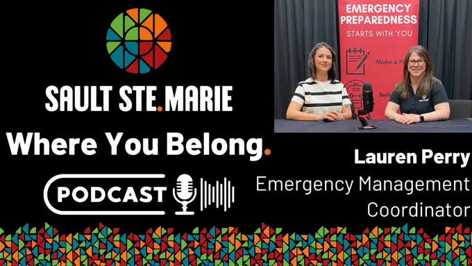 Social media graphic with text that reads: Where You Belong. Lauren Perry, Emergency Management Coordinator, joins the podcast.