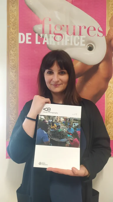 Marina Berardi shows the latest issue of Visual Ethnography
