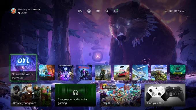 The upcoming new Xbox Home Experience is shown.
