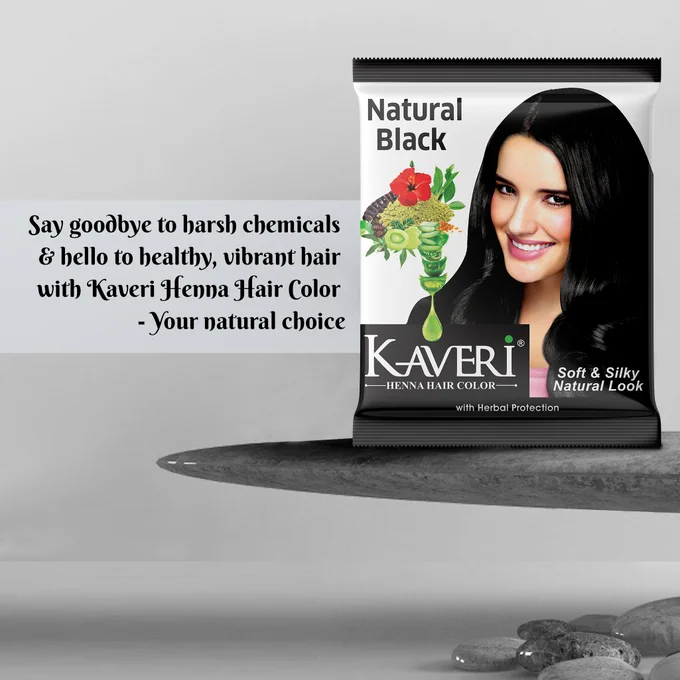 Kaveri Henna Hair Color is a henna-based Powder Hair Color with the contents of natural henna. This henna hair Colour is ammonia free and ensures a soft and silky natural look for your hair.