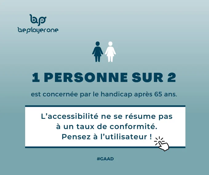 1 personne sur 2 est concernée par le handicap après 65 ans. L'accessibilité ne se résume pas à un taux de conformité. Pensez à l'utilisateur !