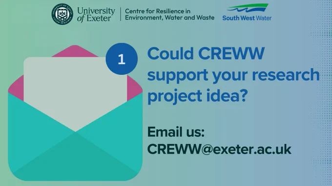 Picture of email icon with text: "Could CREWW support your research project idea? Email us at CREWW@exeter.ac.uk"