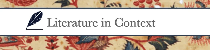 decorative banner image of Literature in Context site, featuring quill pen logo