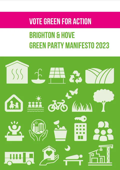 Vote Green for Action. Brighton & Hove Green Party manifesto 2023