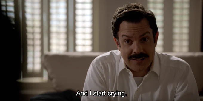 And I start crying.
