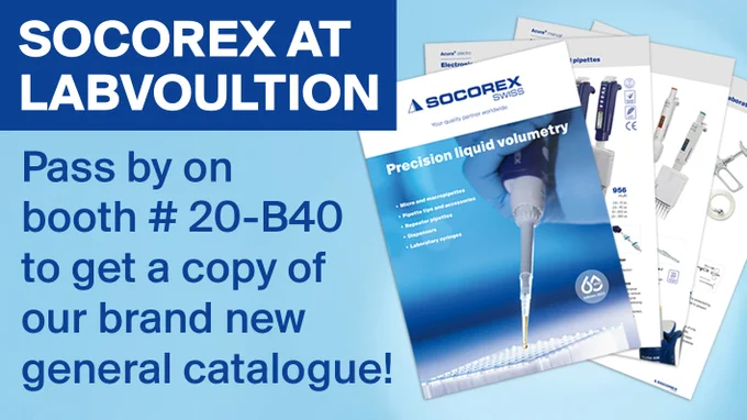 Meet #Socorex at Labvolution 2023, booth # 20-B40! Get your free entry ticket here: https://bit.ly/Labvolution