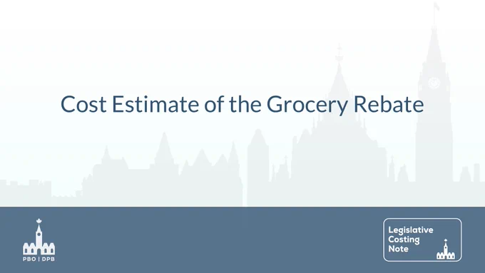 Decorative image with mention: Cost Estimate of the Grocery Rebate