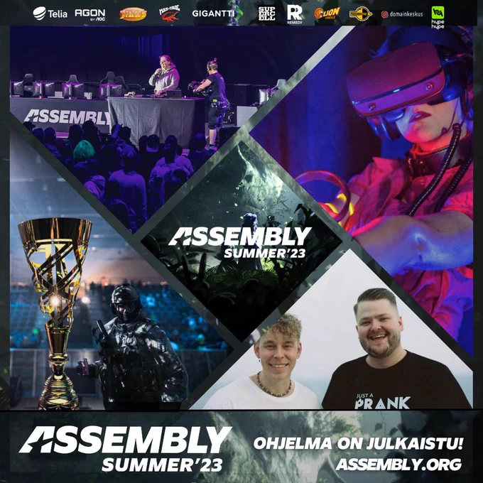 🚨Assembly Summer 2023 ohjelma on nyt julkaistu!

Summerit tulevat olemaan ISOT, sillä tällä kertaa tarjoillaan vieläkin kermaisempaa ohjelmaa Assykansalle👌

Tutustu ohjelmaan täältä: https://assembly.org/events/summer23
