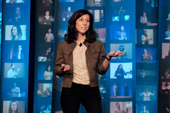 Katie Cohen on the Confab stage.
