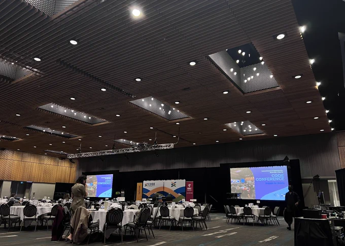 Photo of the room being set up