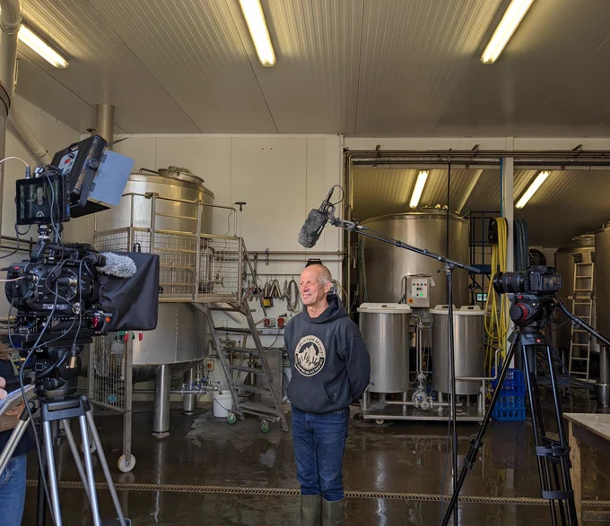 The brewery owner is interviewed 