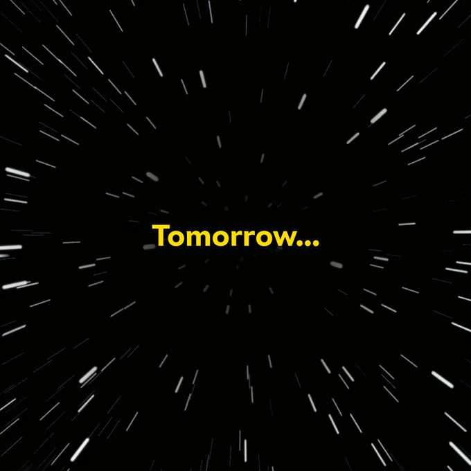 Graphic that reads "tomorrow..."