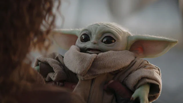 Din Grogu in a scene from The Mandolorian