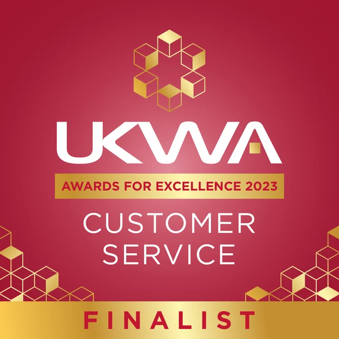 Text: UKWA Awards for Excellence 2023 - Customer Service - Finalist