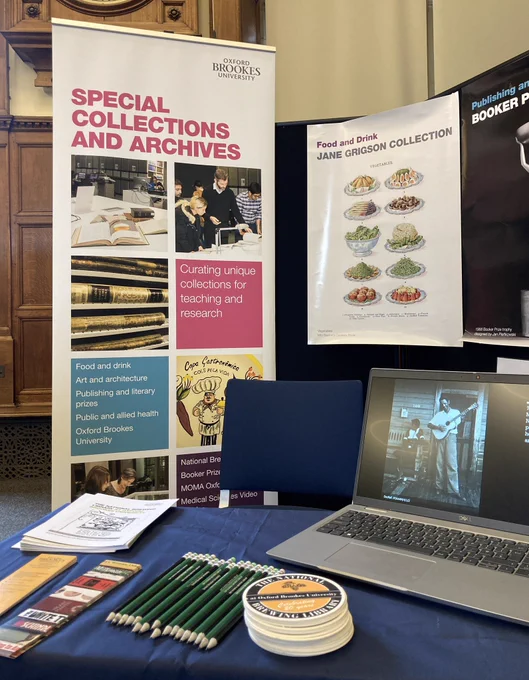 Stall of promotional leaflets etc for Oxford Brookes special collections