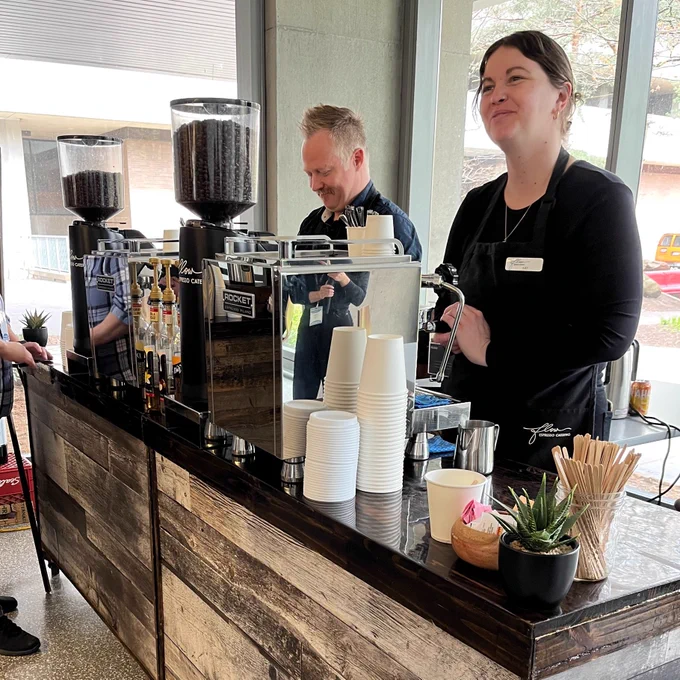 Coffee bar and baristas