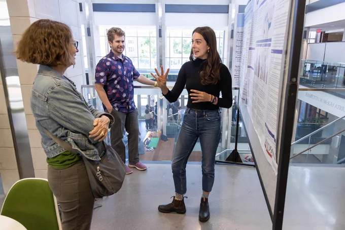 Students presenting their research.