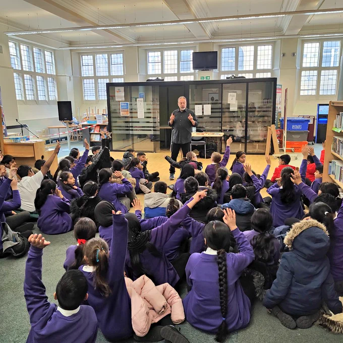 SF Said asking the children if they have a favourite book 
