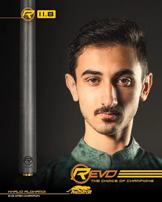 SVB Open Champion and Predator Pro Team Player, Khalid Alghamdi, shoots with the REVO 11.8 Ultra Low Deflection Shaft.
