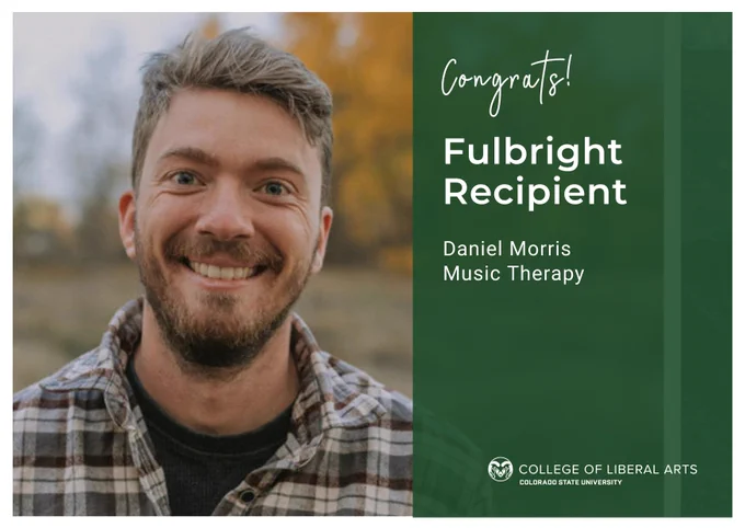 Congrats to Fulbright Recipient Daniel Morris, Music Therapy major!
