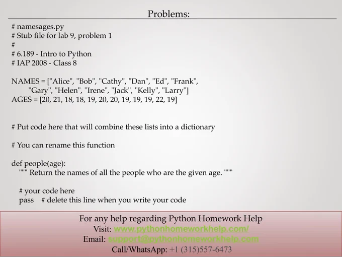Python Homework Help
