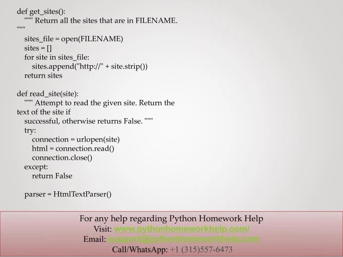 Python Homework Help
