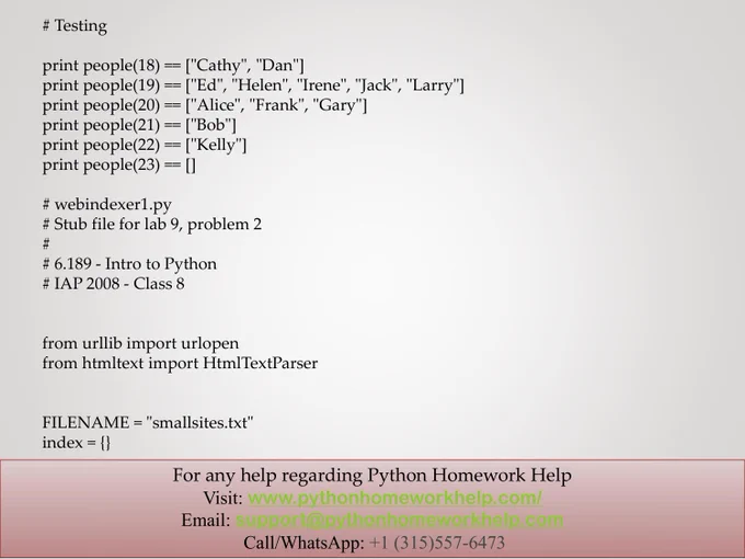 Python Homework Help
