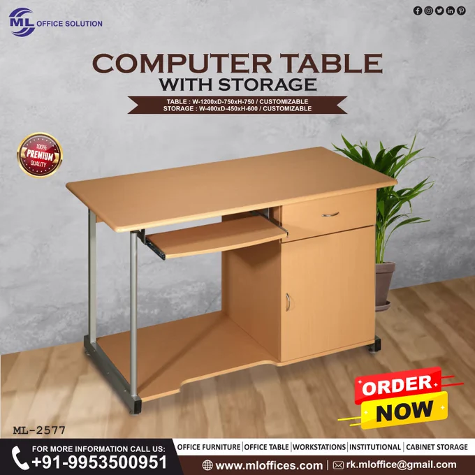 Computer Table With Storage