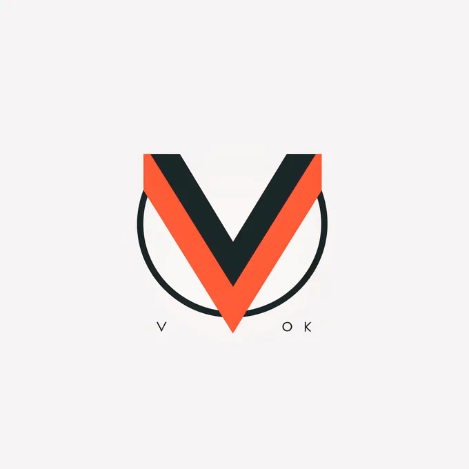 a letter mark Logo of letter V, line, flat, simple, vector