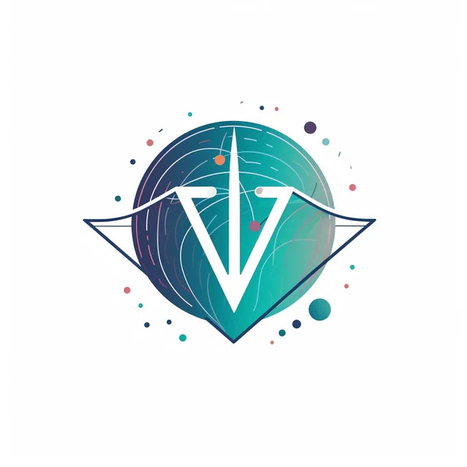 a letter mark Logo of letter V, line, flat, for a company called Vision, simple, vector