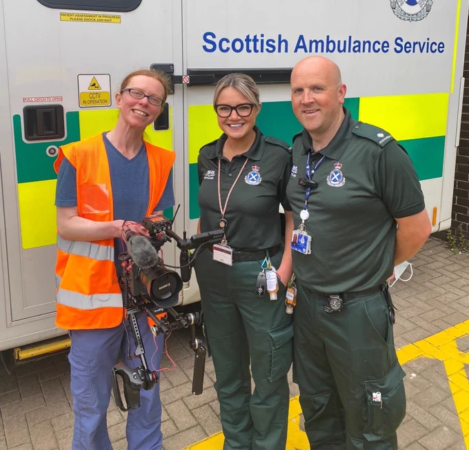 Scott and Rachel from Aberdeen with Firecrest producer Denise