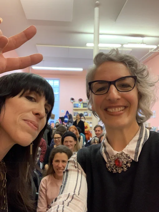 Selfie with Margot Douaihy at our reading in NYC at the Bureau of General Services—Queer Division