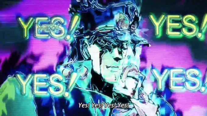 A meme of a person with “YES YES YES” floating around their head