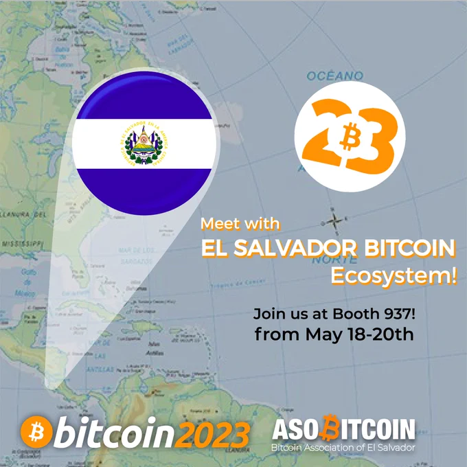 Asobitcoin's Booth 937 will have El Salvador Bitcoin ecosystem during The Bitcoin Conference 2023.