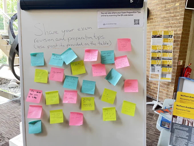 Board with revision tips