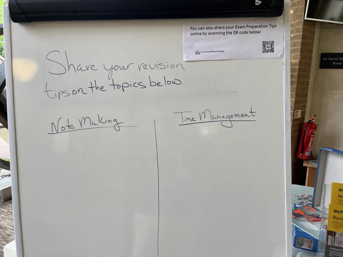 Board asking for revision tips on Note Making and Time Management.