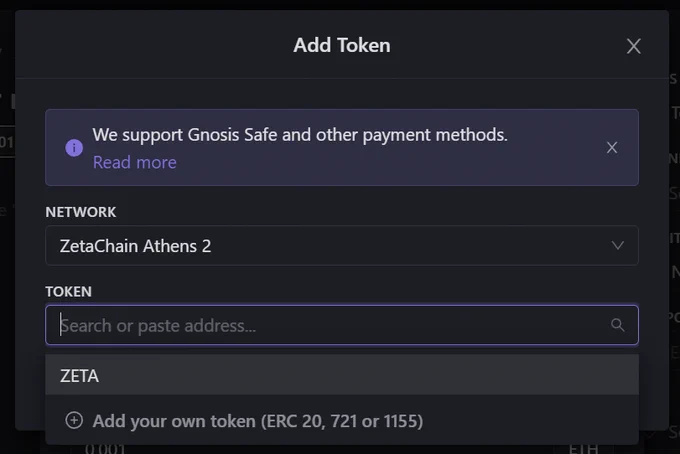 ZetaChain payment option on Dework