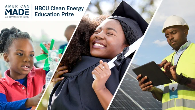 A split screen photo of a young student, a graduate, and a solar panel worker.