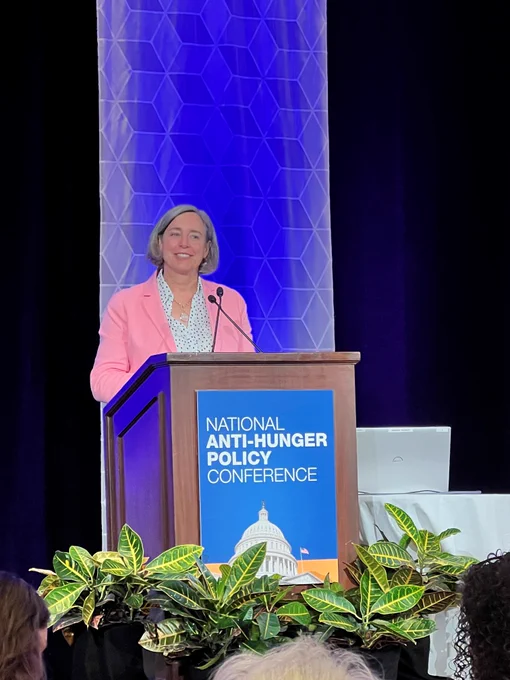 FNS Deputy Under Secretary Stacy Dean speaks at a podium.