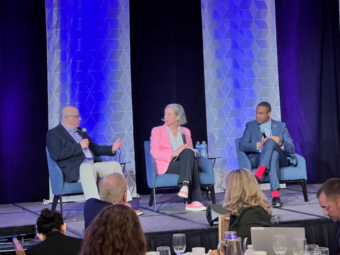 FNS Deputy Under Secretary Stacy Dean joins Jason Jakubowski and Michael J. Wilson for panel discussion.