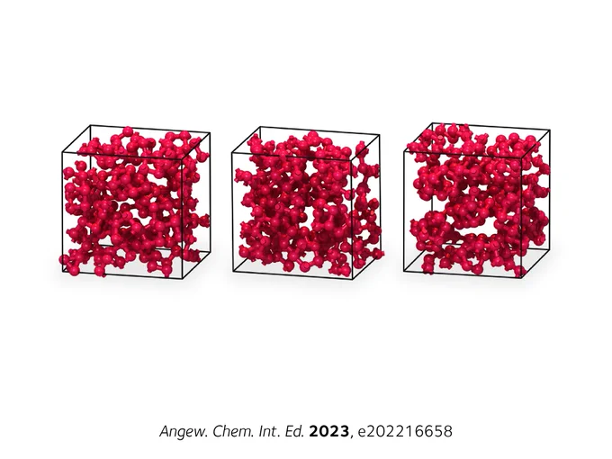 Visualisation of the three structural models of amorphous red phosphorus discussed in the paper.