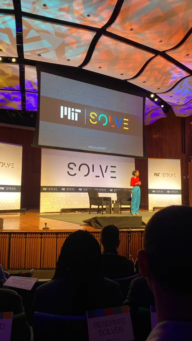 In the photo, the co-founders of Thinkerbell Labs Pvt. Ltd. can be seen wearing MIT Solve ID cards while attending an event at the MIT Solve headquarters.