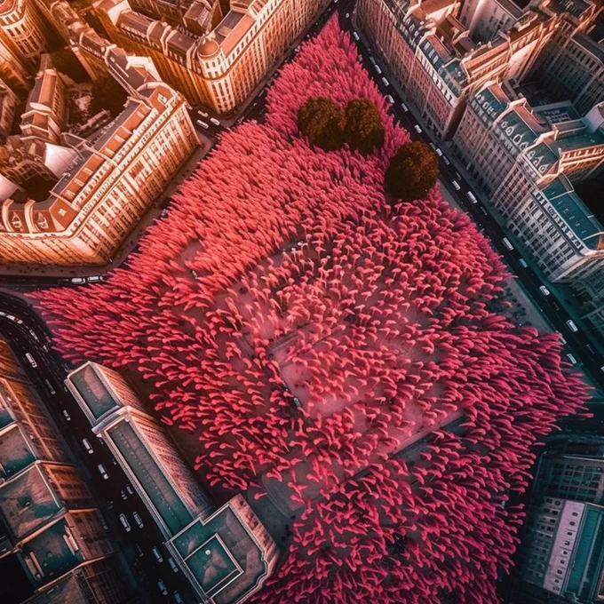 Flamingos over Paris